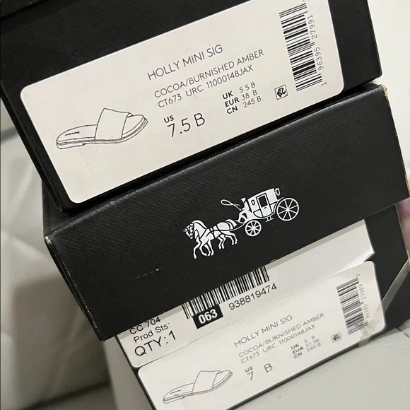 Coach Tan & Brown Signature Monogram Slide Sandals - Picture 12 of 12